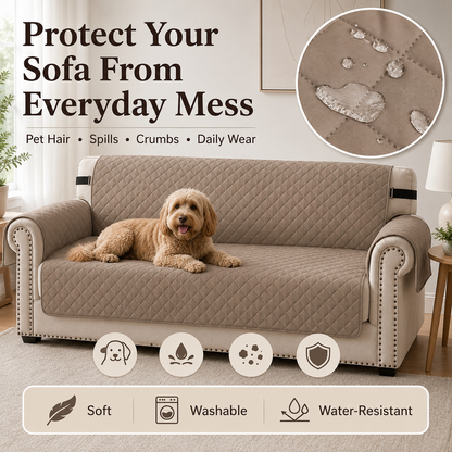 Protective & Water-Resistant Quilted Sofa Cover