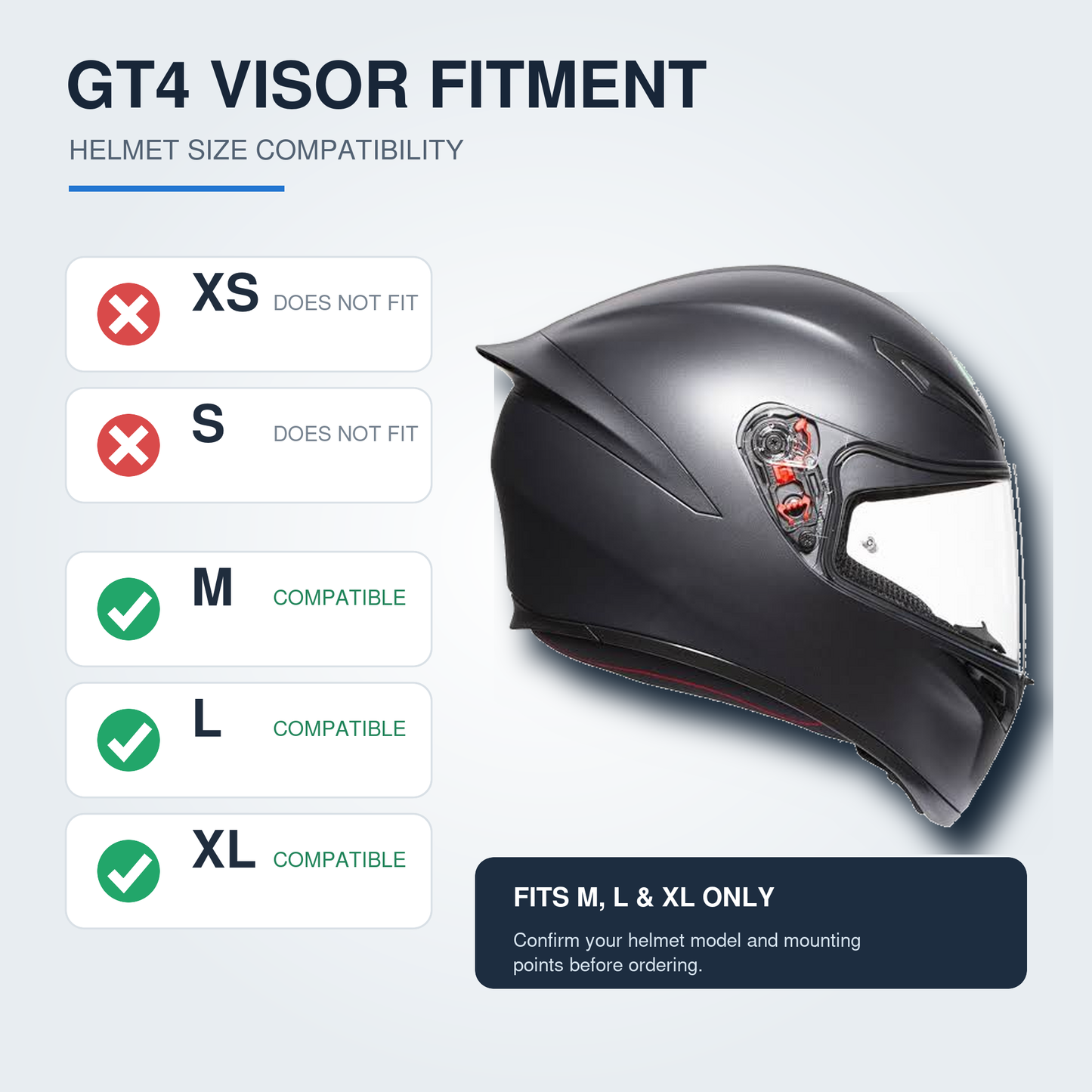 GT4-Style Replacement Visor for AGV Helmets