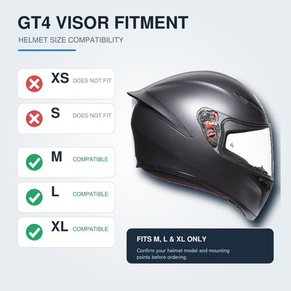 GT4-Style Replacement Visor for AGV Helmets
